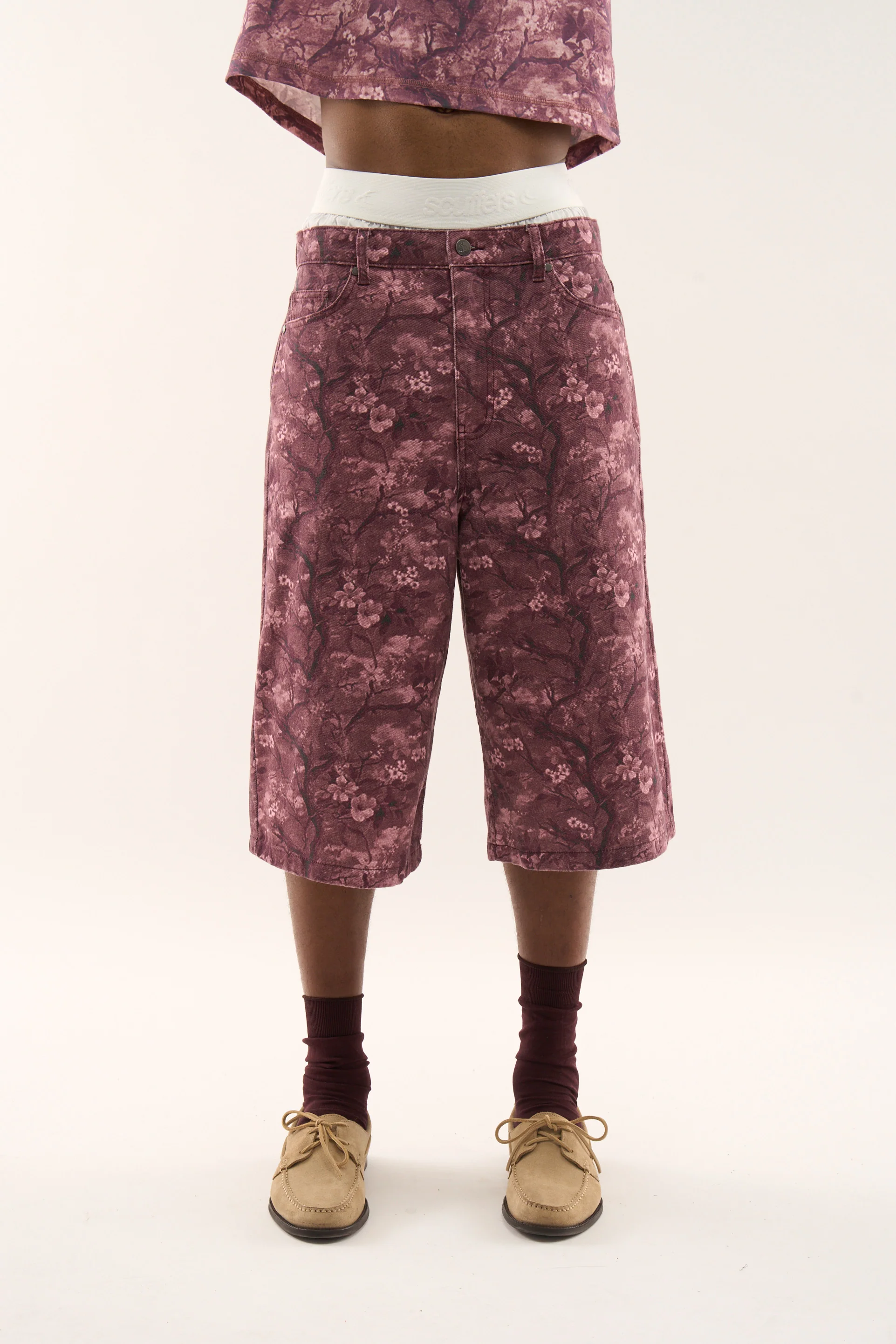 Real Flower Burgundy Jumbo Shorts - Image 5