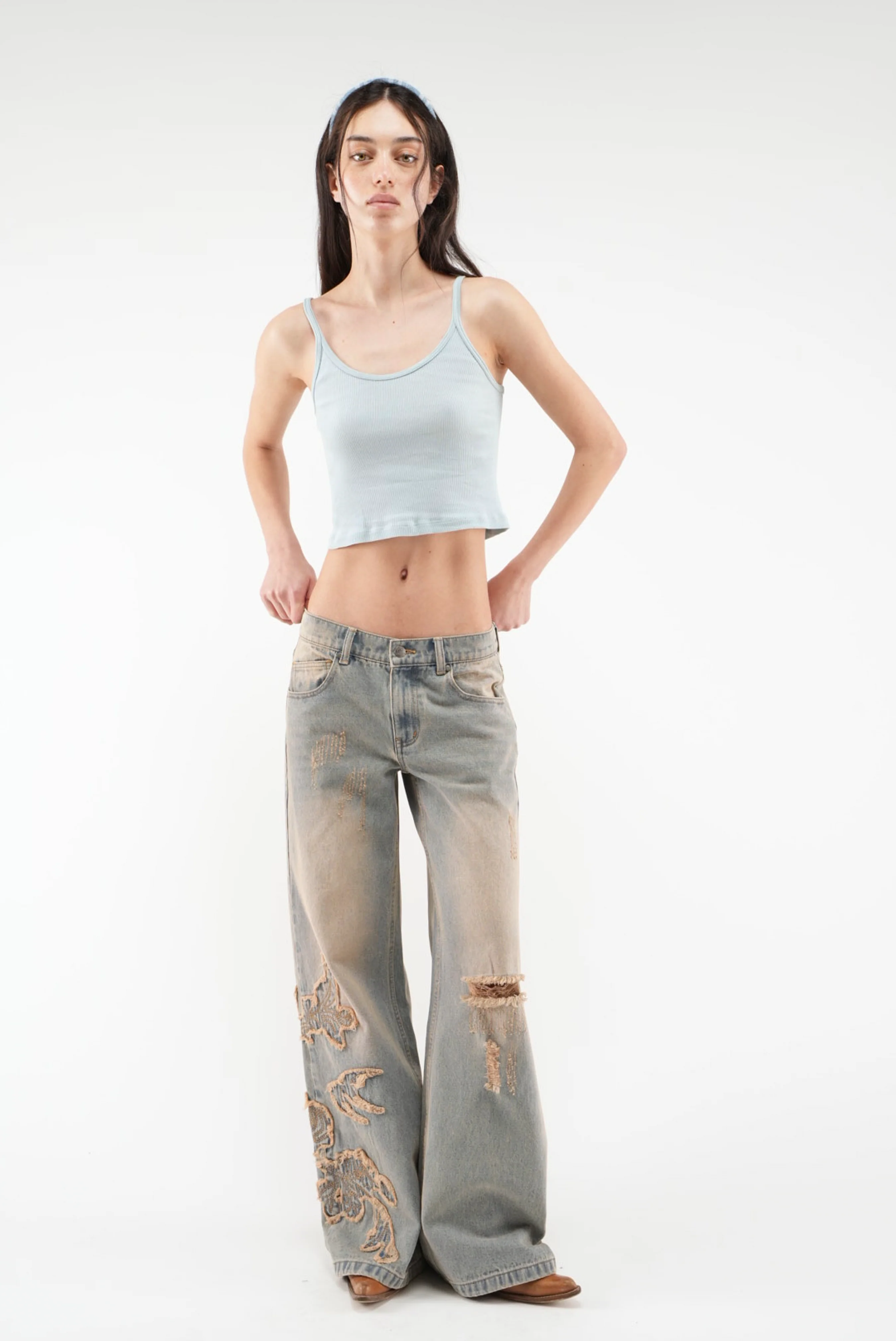 Rose Washed Blue Pants - Image 6