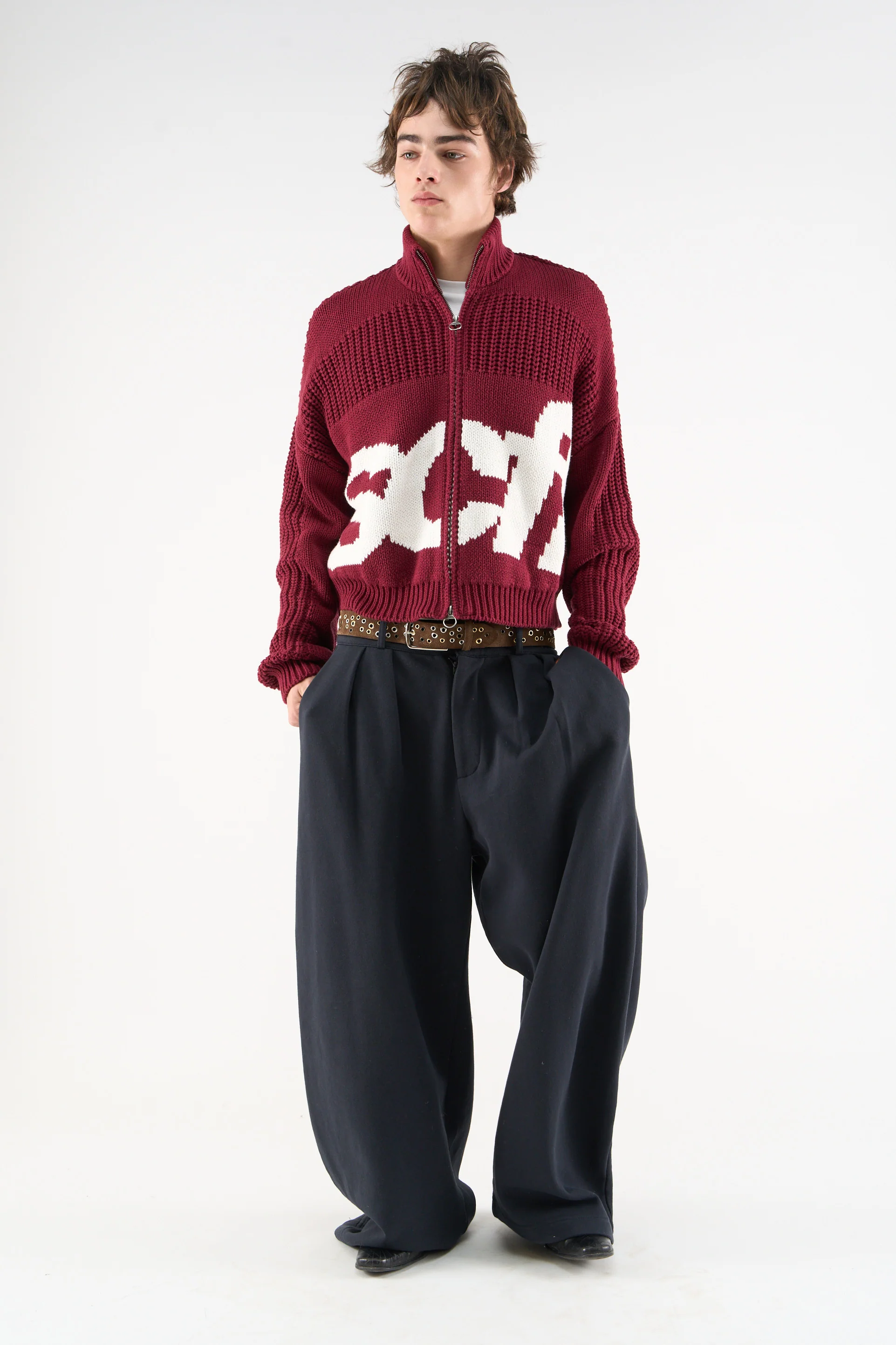 Scff Red Knit Zipper - Image 2
