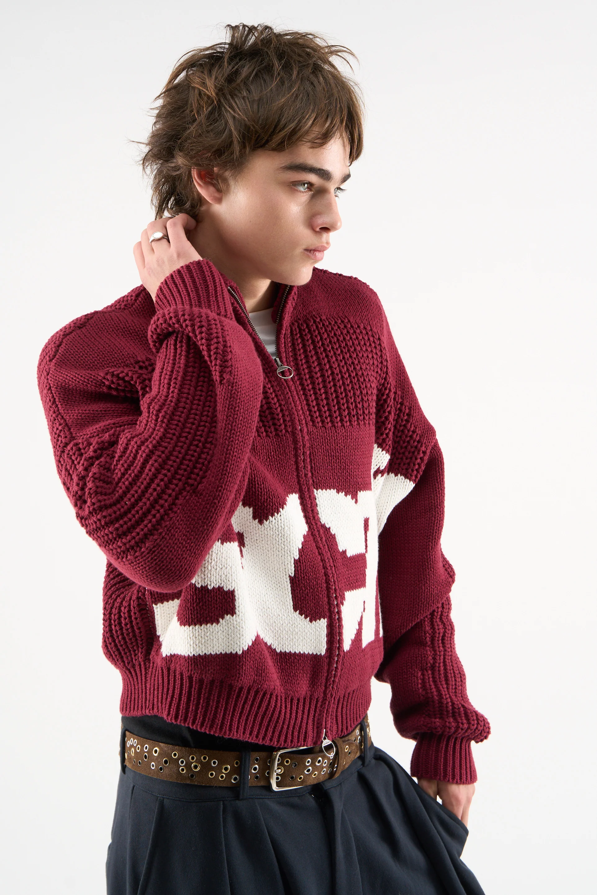 Scff Red Knit Zipper - Image 3
