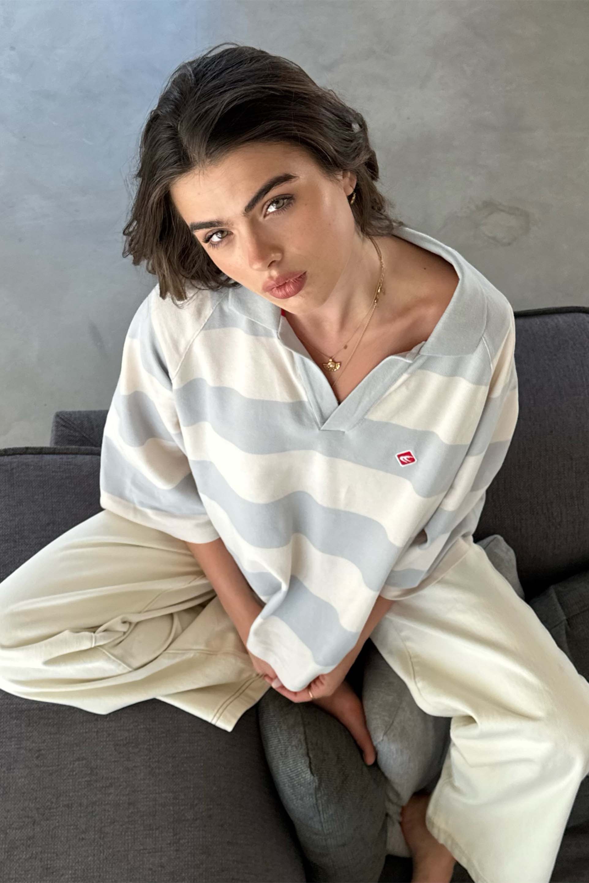 Signature Light Blue Striped Polo - Image 5