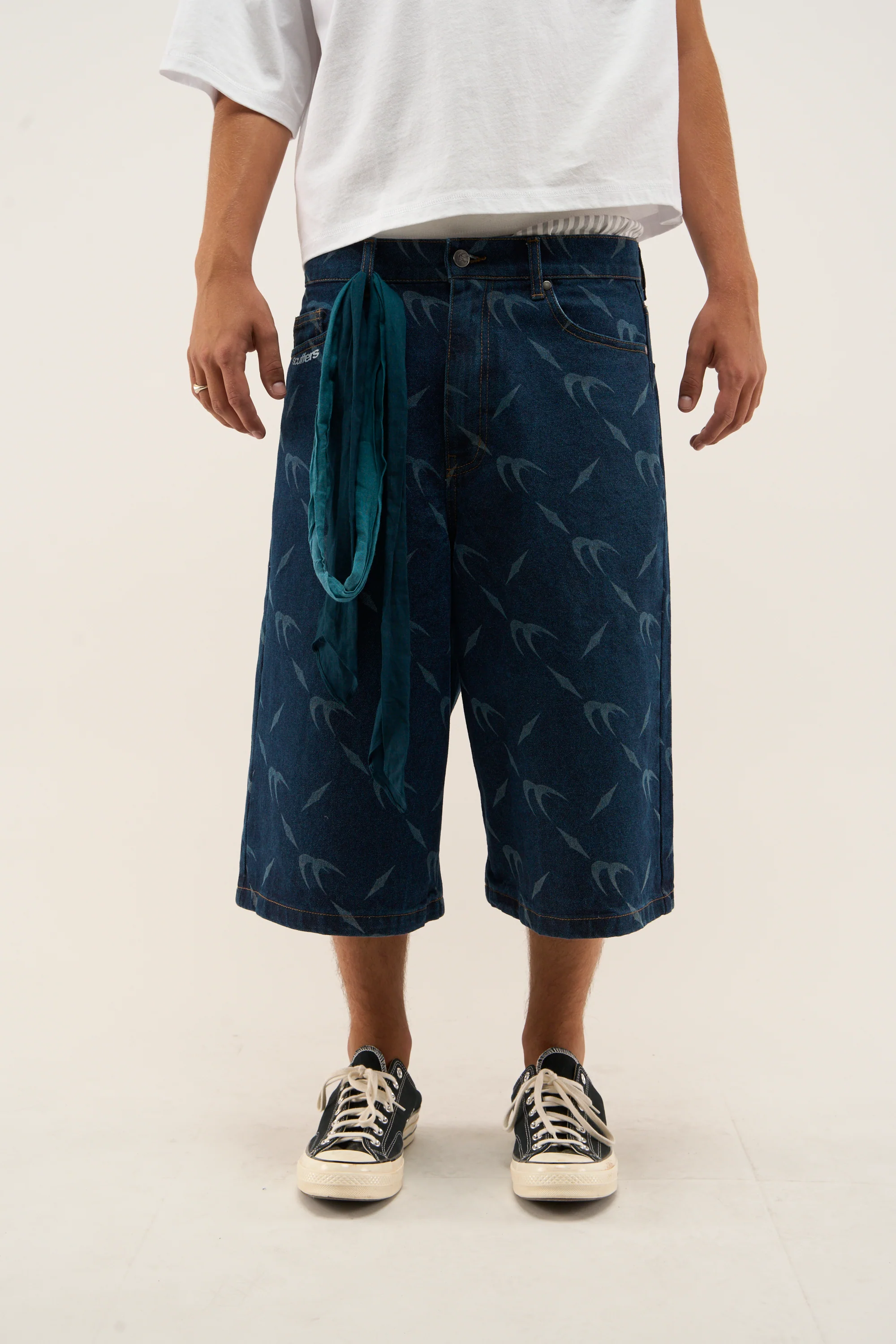 Silver Dark Blue Jorts - Image 2