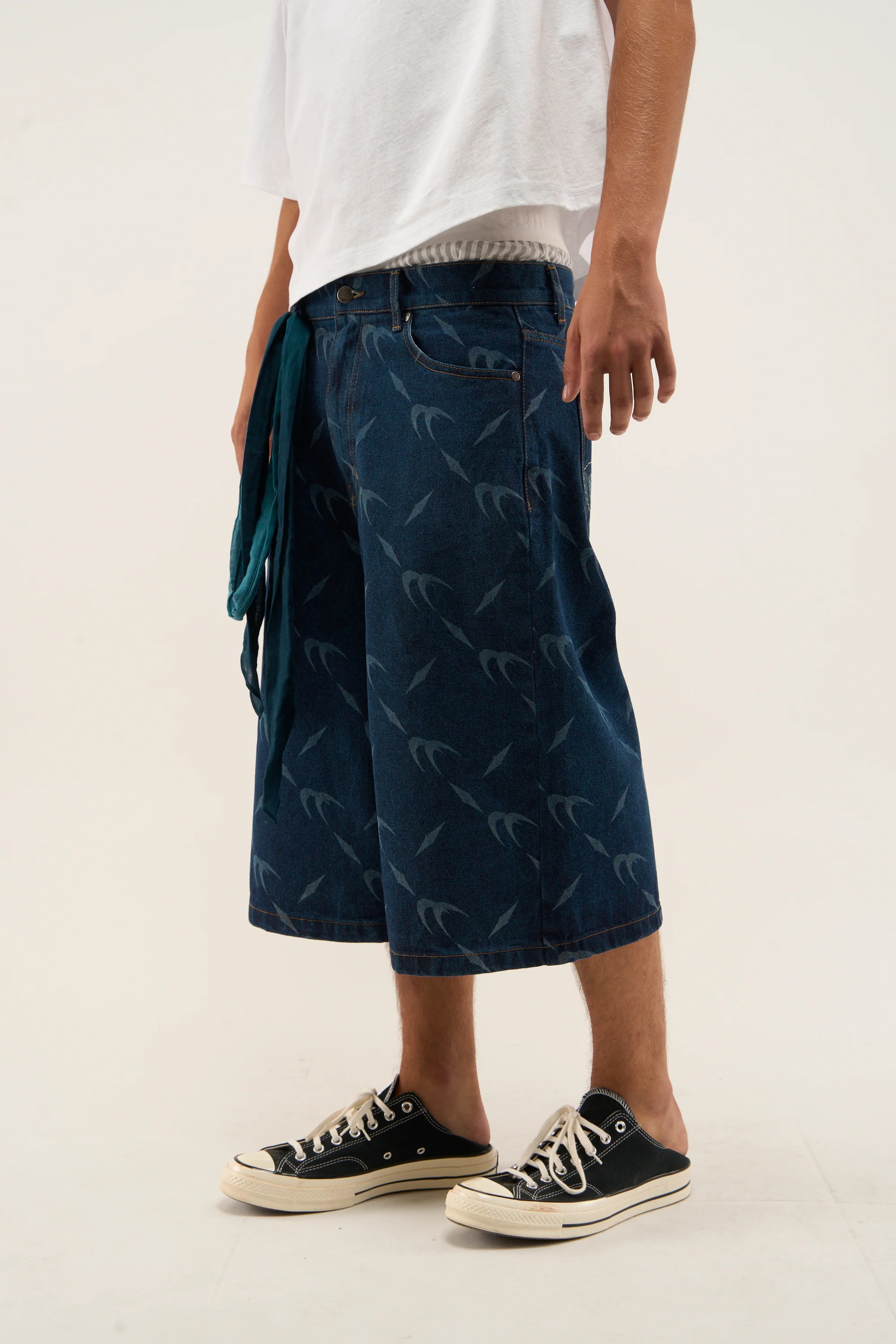 Silver Dark Blue Jorts - Image 3