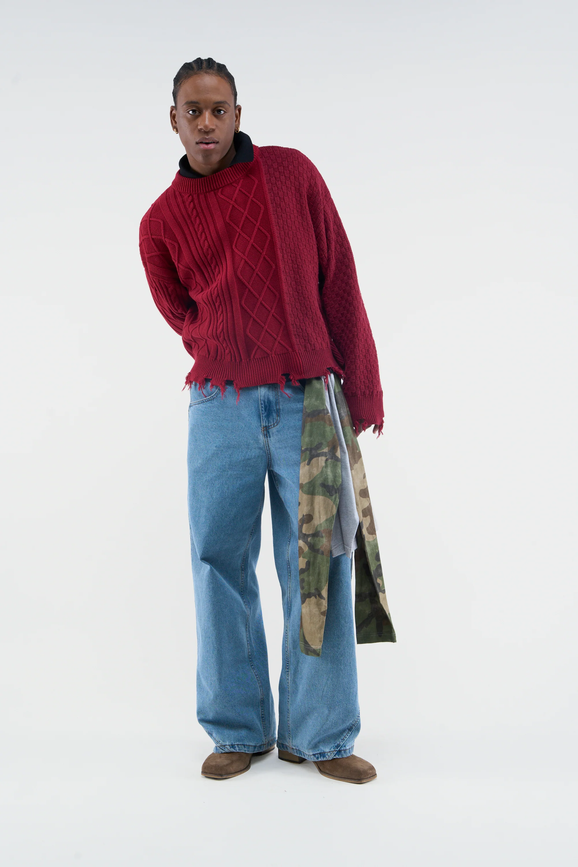 Split Burgundy Knit - Image 2