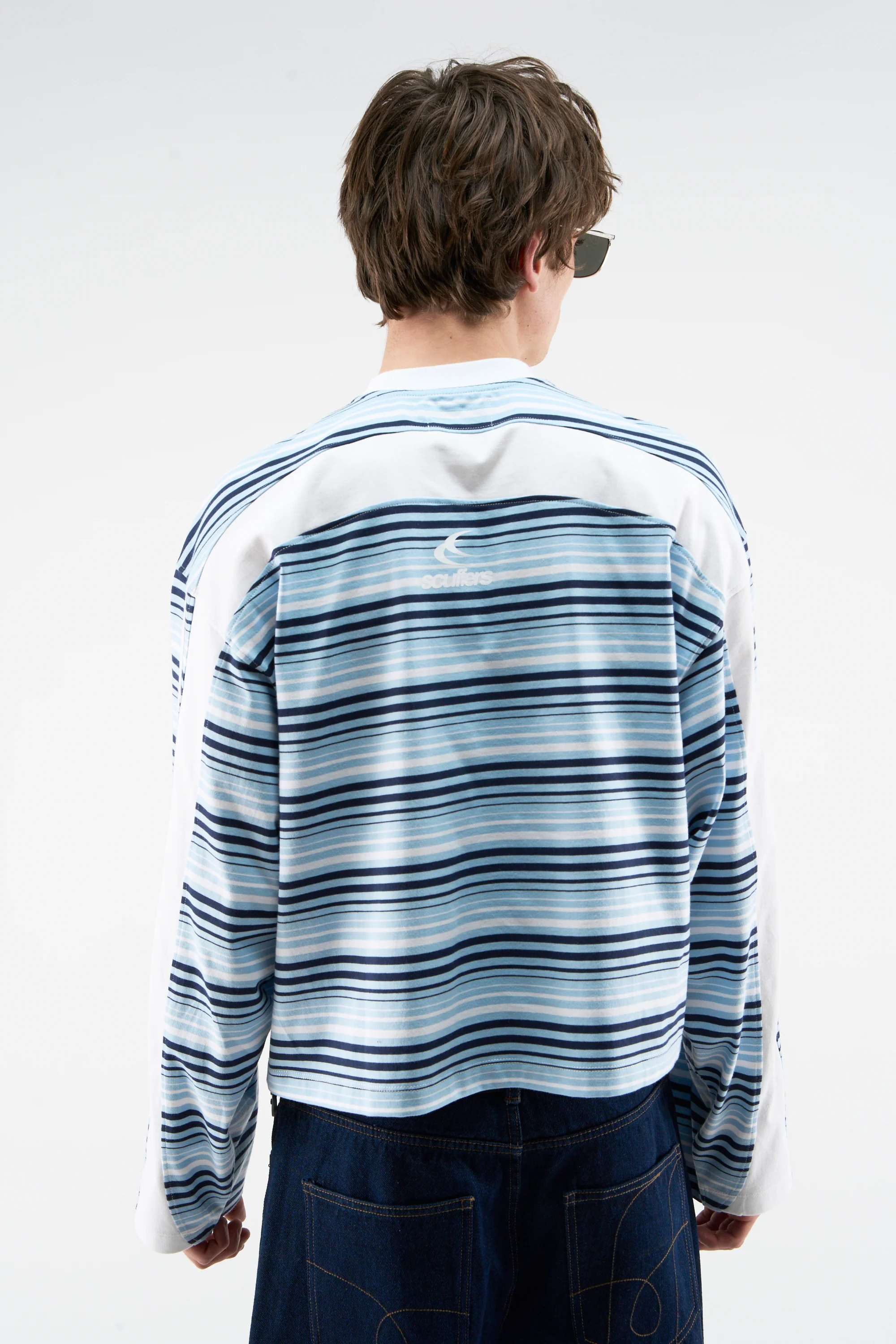 Sport Tech Navy Striped Longsleeve - Image 3