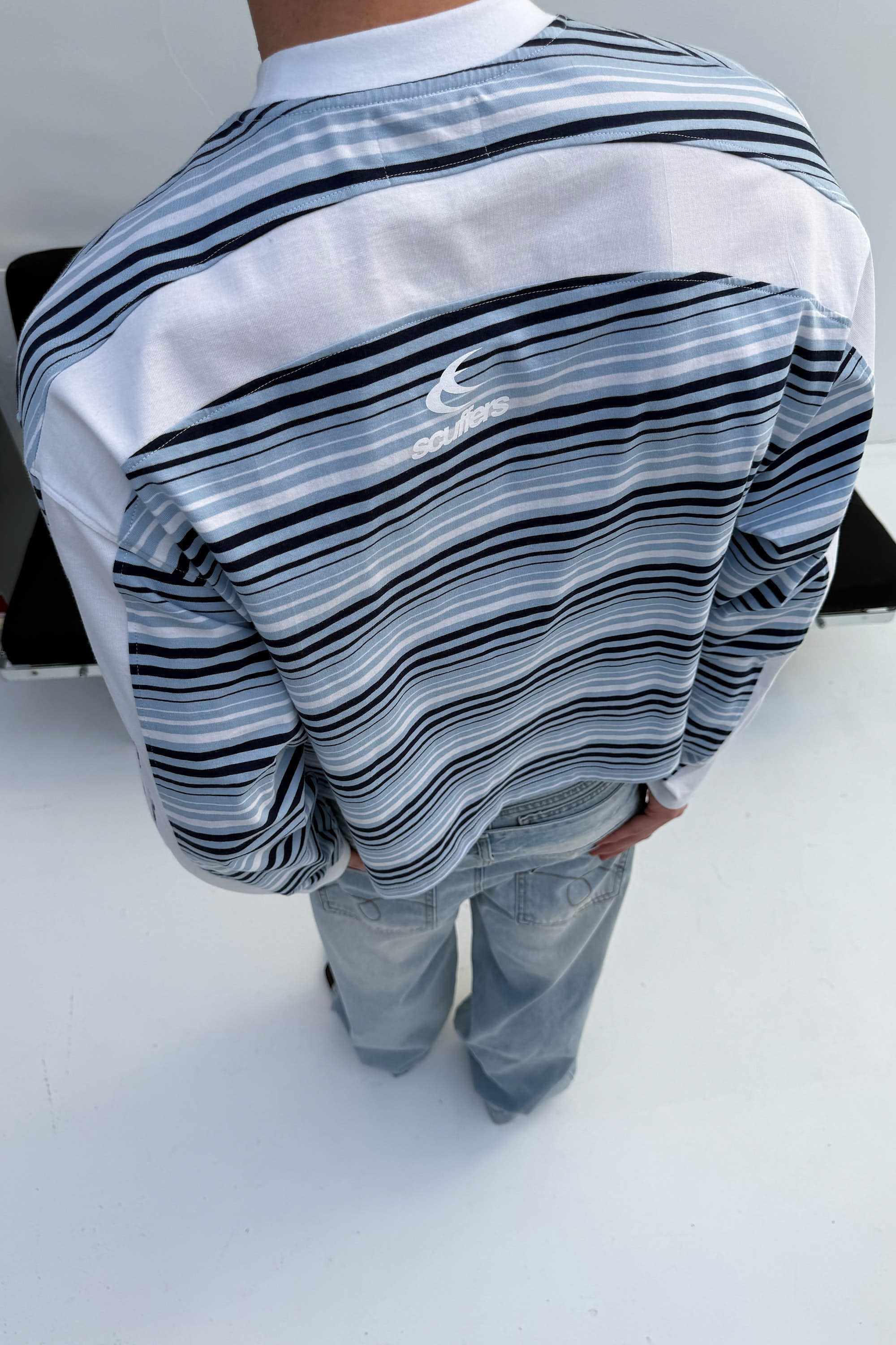 Sport Tech Navy Striped Longsleeve - Image 4