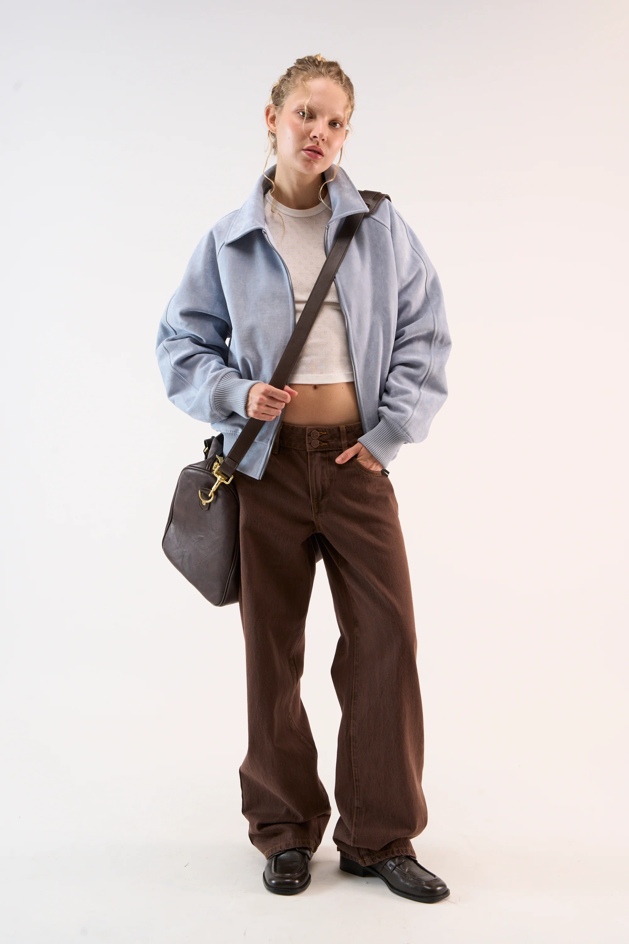 Suede Blue Raw Jacket - Image 2
