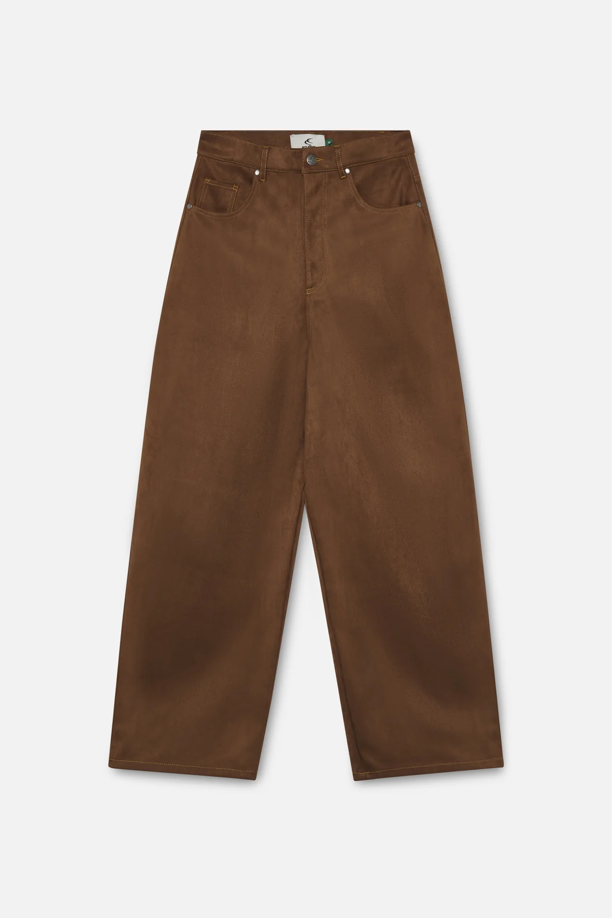 Suede Dark Brown Jumbo Pants - Image 4