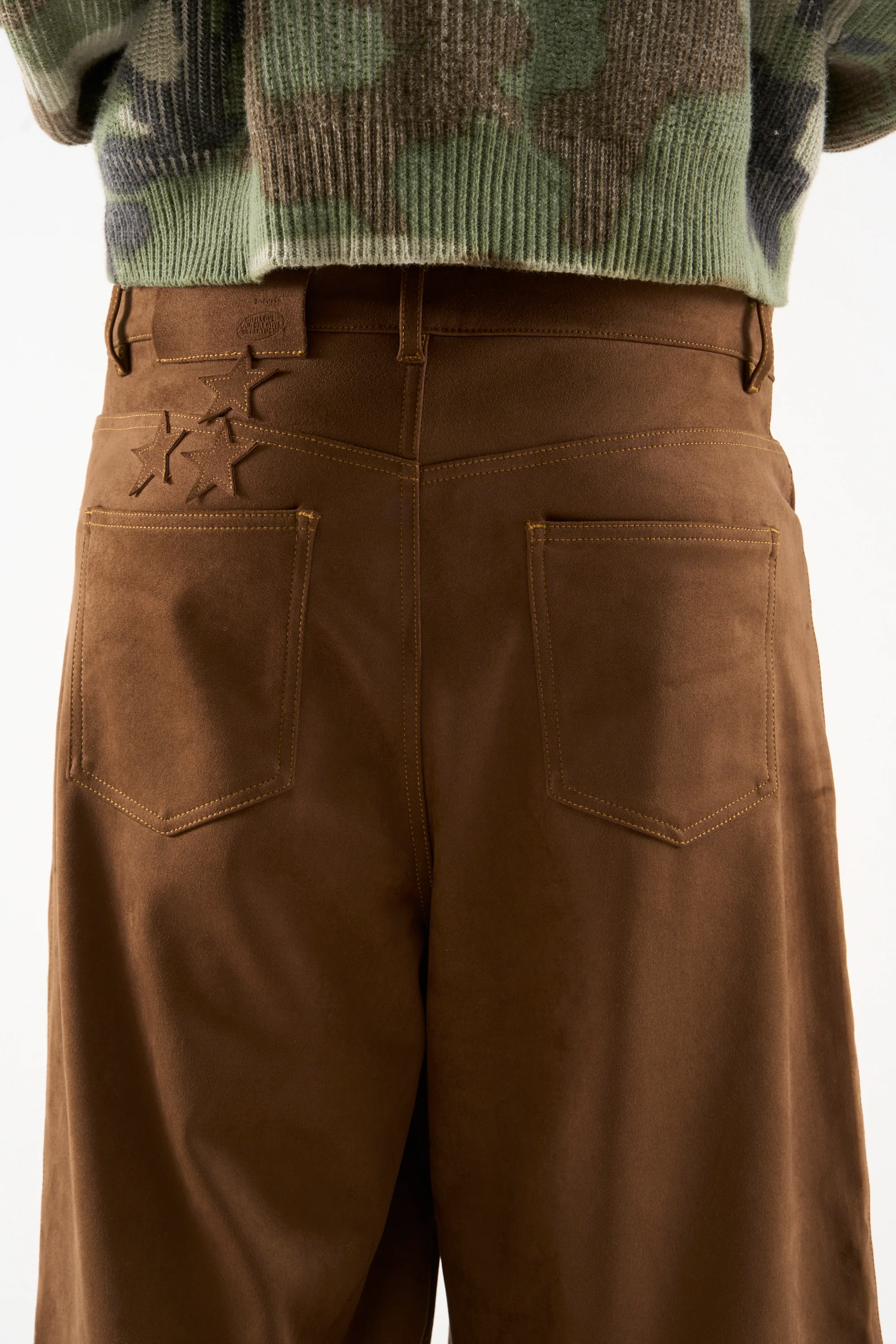 Suede Dark Brown Jumbo Pants - Image 8