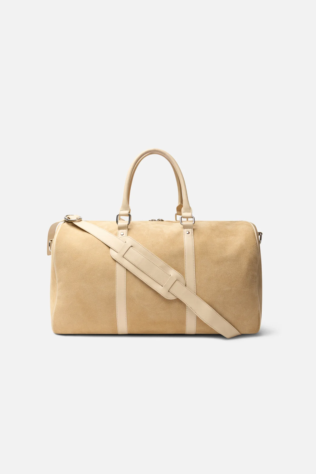 Suede Ecru Duffle Bag - Image 3