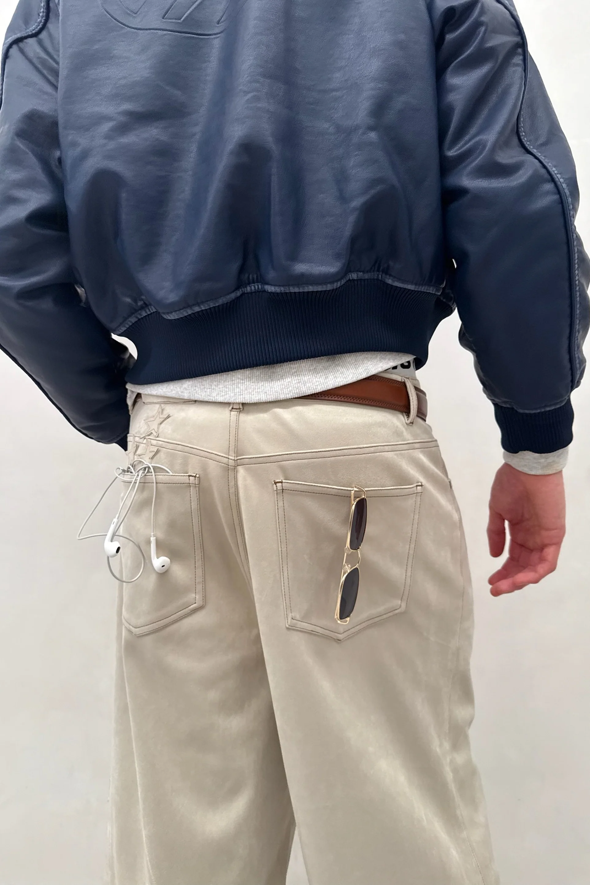 Suede Grey Jumbo Pants - Image 7