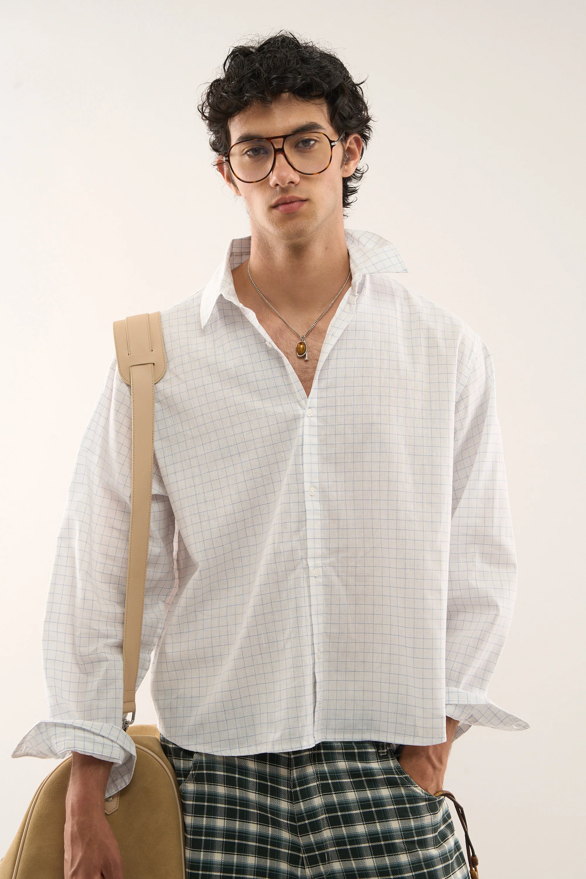 Twin Checkered White Shirt - Image 2