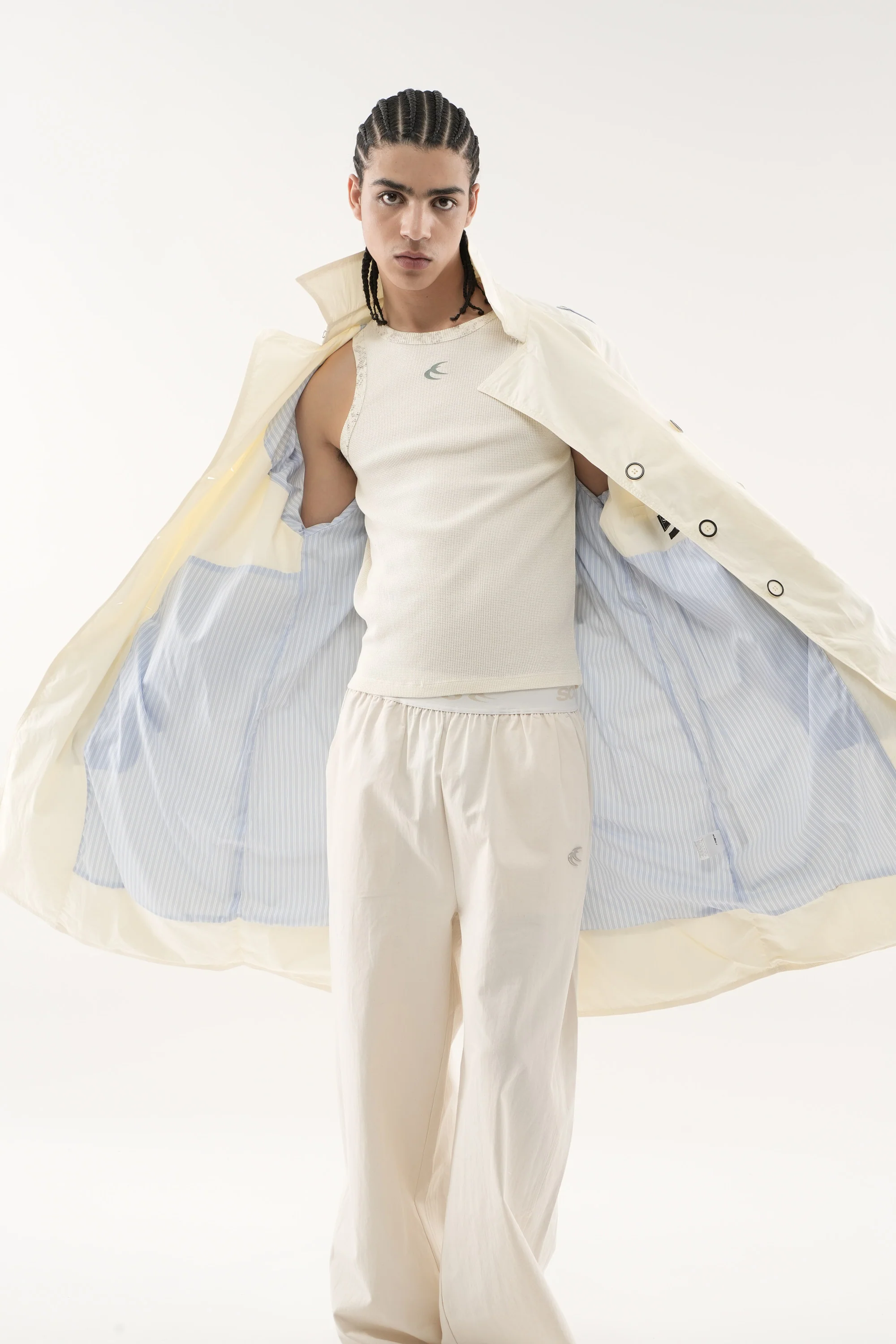 Vichy Ecru Trench Coat - Image 4