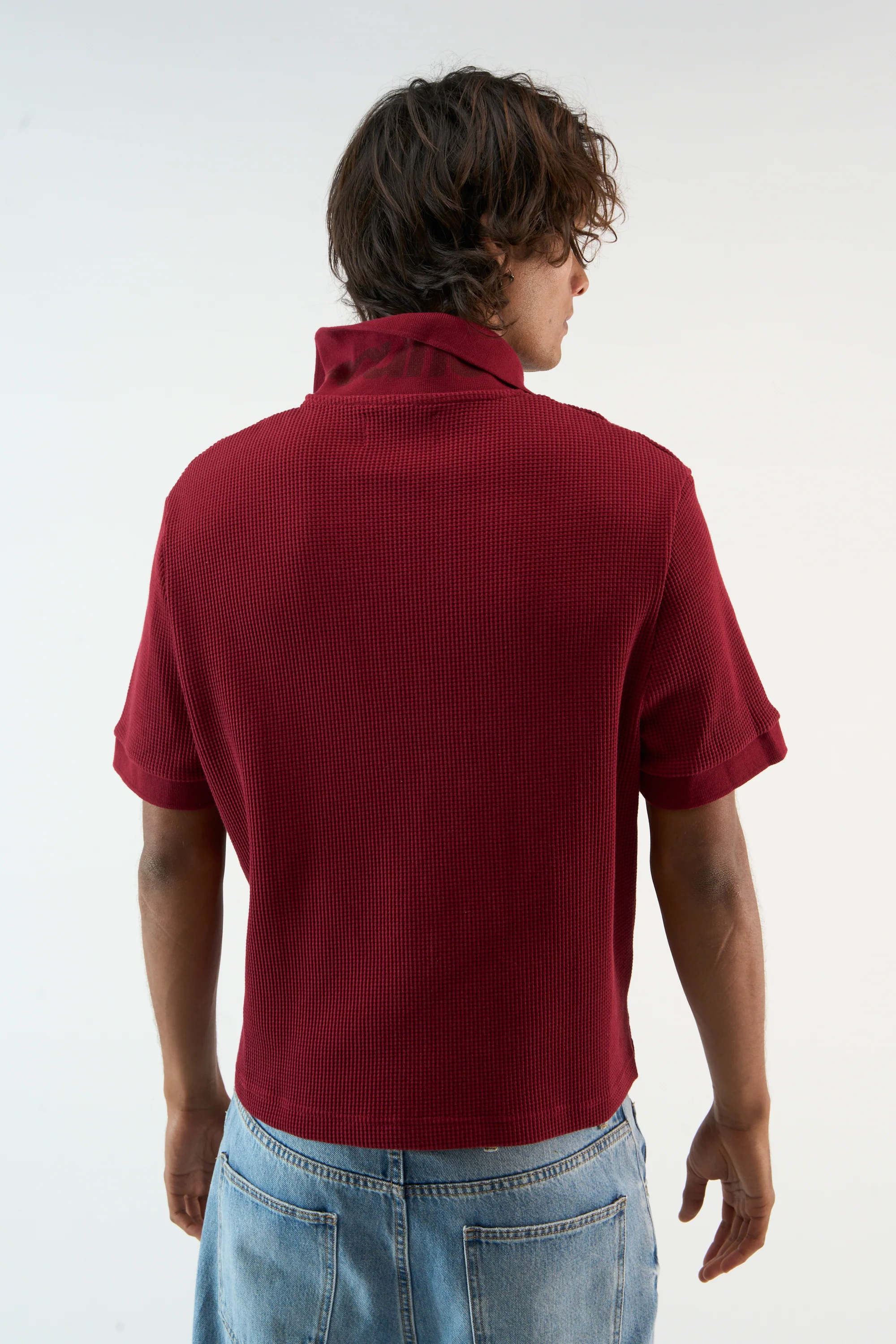 Waffle Burgundy Polo - Image 5
