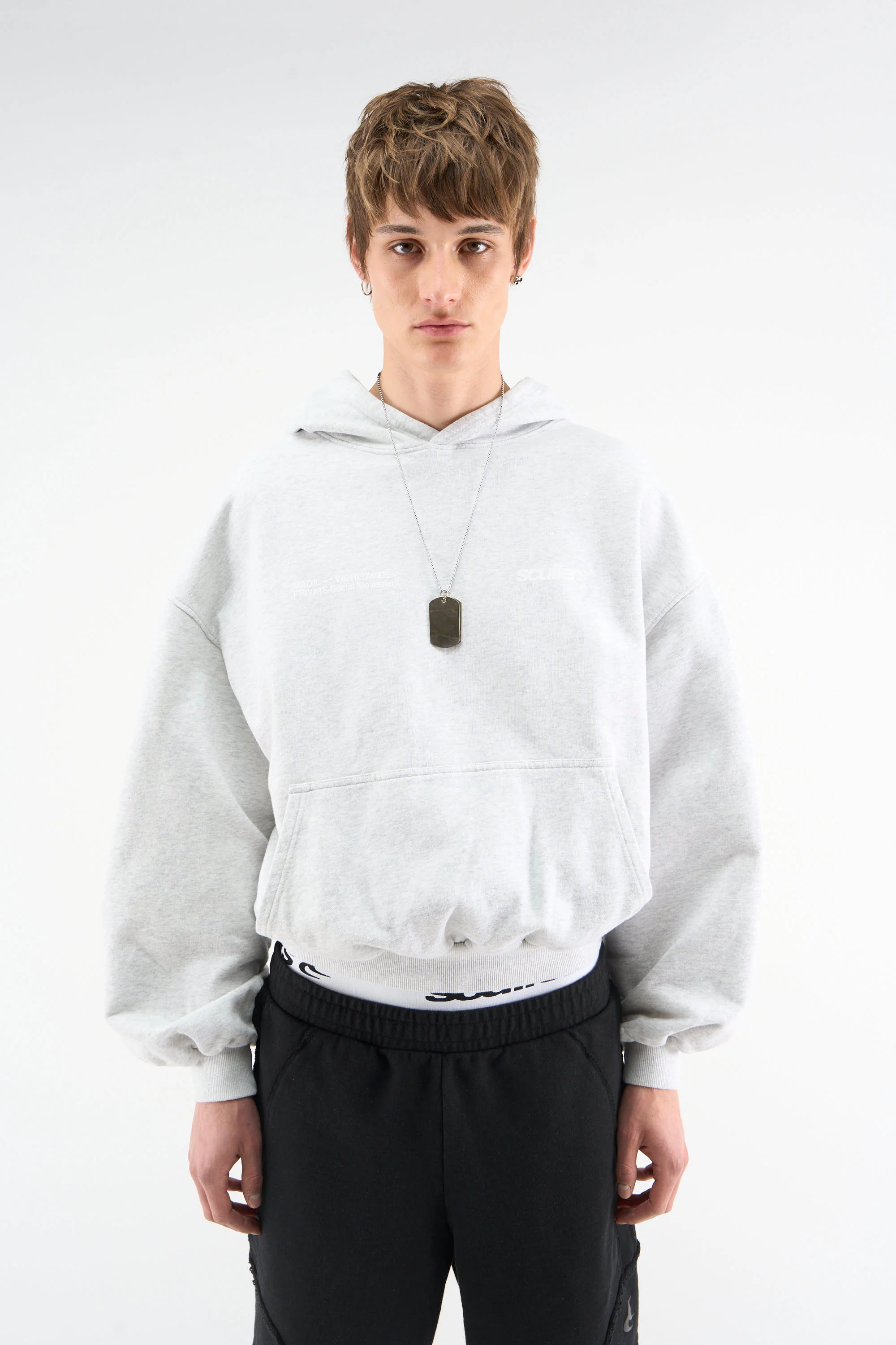 Worldwide Grey Melange Hoodie - Image 3